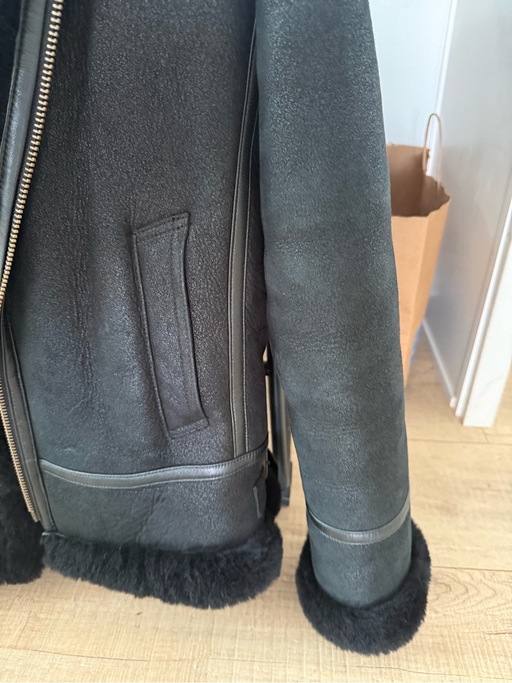 Overland Black (real) Shearling Moto Jacket - Women - Picture 6 of 11